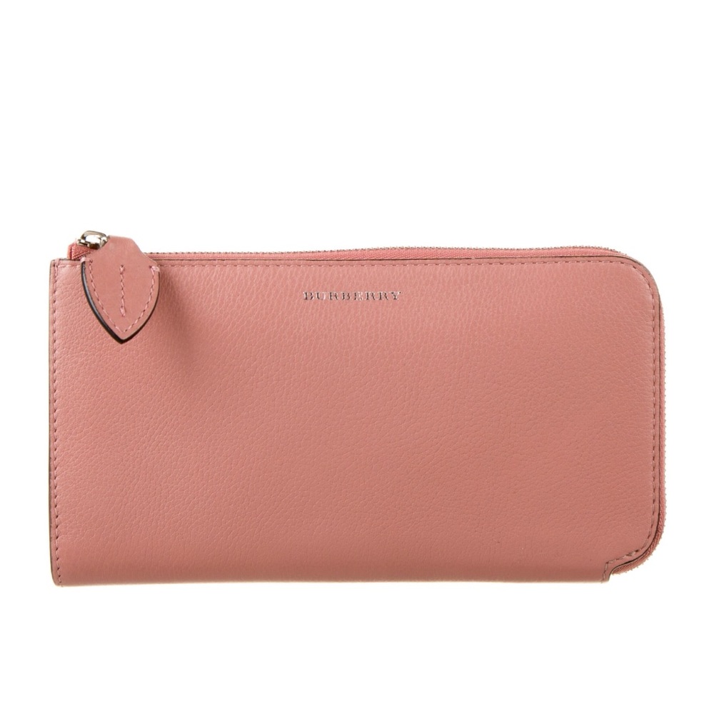 Burberry Marais Abbey Two Tone Leather Zippy Ziparound Wallet Passport Holder
